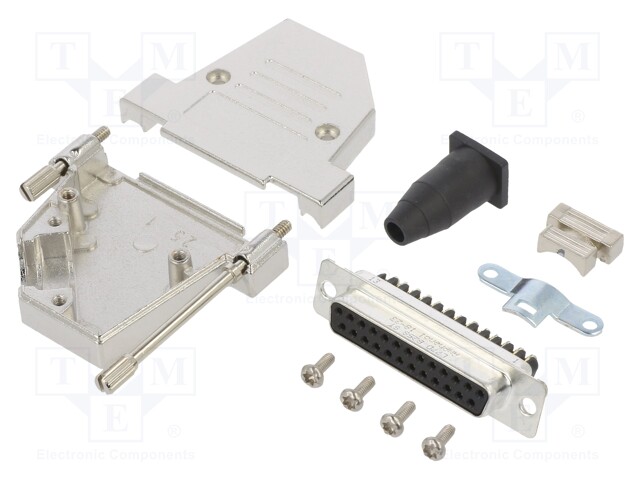 D-Sub; PIN: 25; female; shielded,with strain relief; angled 45°