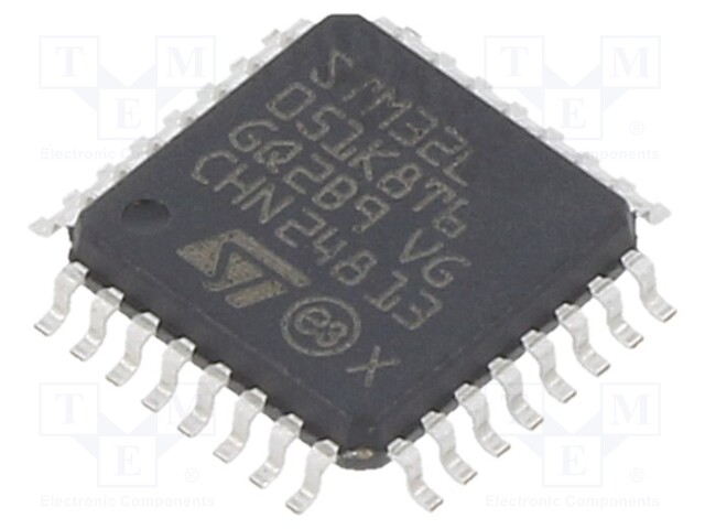 ARM microcontroller; Flash: 64kB; 32MHz; SRAM: 8kB; LQFP32