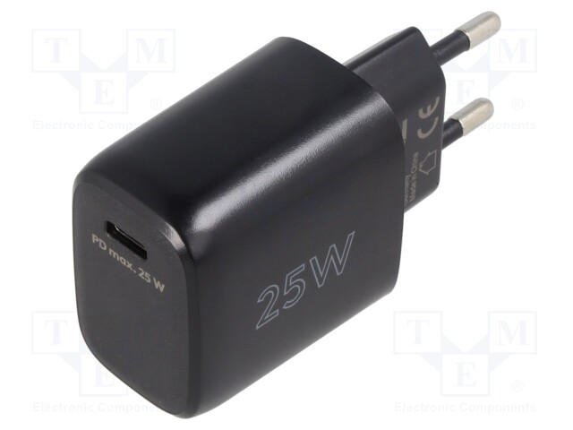 Power supply: switched-mode; plug; 25W; Plug: EU; Usup: 110÷240VAC