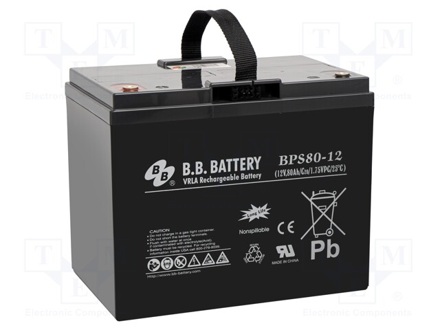 Re-battery: acid-lead; 12V; 80Ah; AGM; maintenance-free; 26kg
