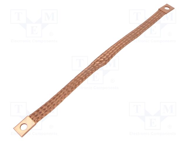 Braids; earthing tape; 16mm2; Ø1: 9mm; Ø2: 9mm; 120A; L: 300mm