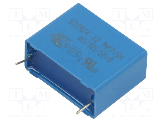 Safety Capacitor, 2.2 µF, X2, B32924C Series, 305 V, Metallized PP