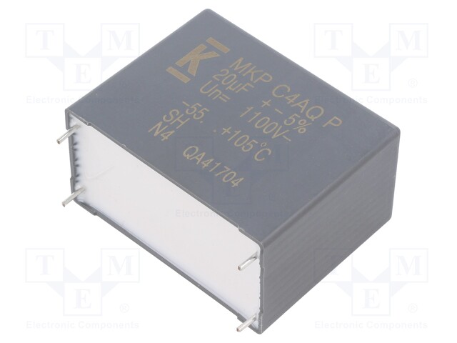 Capacitor: polypropylene; DC-Link; 20uF; ESR: 7.2mΩ; THT; ±5%; 18.3A