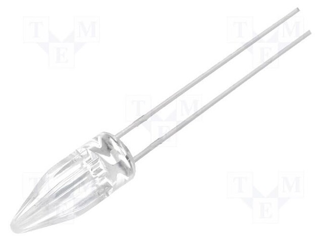 LED; 5mm; white warm; 500÷750mcd; 100°; 2.5÷5V; 20mA; Front: Rocket