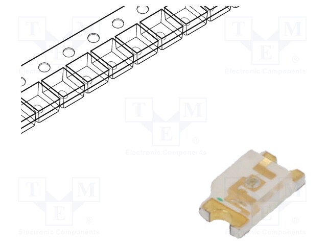 LED; SMD; 1206; green; 120÷220mcd; 3.2x1.6mm; 140°; 3.5÷4.2V; 20mA