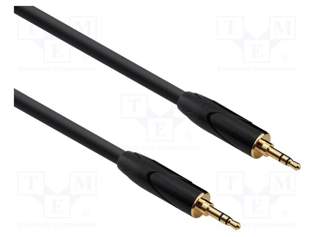 Cable; Jack 3.5mm plug,both sides; 6m; black; Øcable: 6mm; PVC