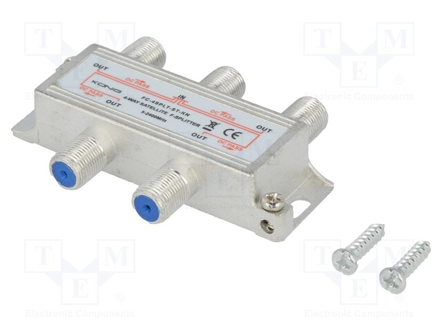 Splitter; 2400MHz; Input: F female; Output: F female x4