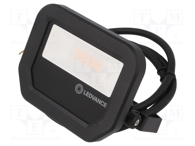 Lamp: LED flood light; 3000K; IP65; Body: black; 10W; Len: 1m; 230VAC