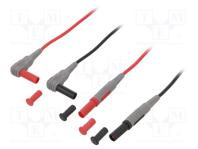 Test lead; 1m; 10A; red and black