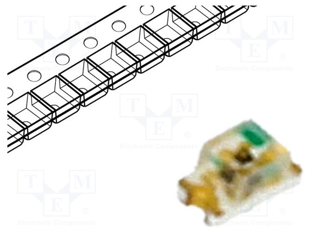 LED; SMD; 0603; yellow; 25÷45mcd; 1.6x0.8x0.8mm; 130°; 1.6÷2.4V