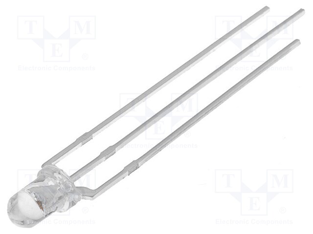 LED; 3mm; bicolour; blue/yellow; 3000mcd; 6500mcd; 30°; cathode