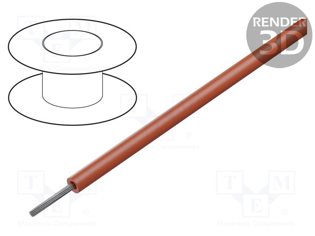 Wire; Silivolt®-1V SN; stranded; Cu; 1x2,0mm2; silicone; red; 1.5kV