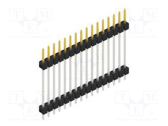 Connector: pin strips; pin header; male; PIN: 16; 2.54mm; THT; 1x16