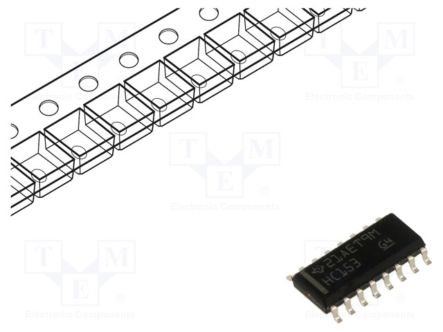 IC: digital; 4 to 1 line,multiplexer,data selector; SMD; SO16