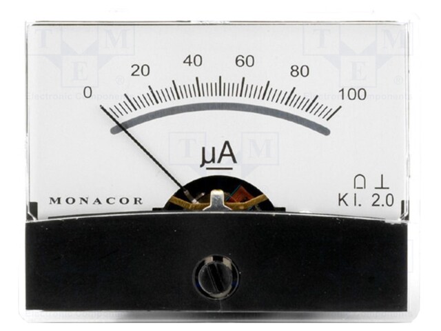 Meter: mounting; on panel; 4 screws on the meter's rear; Class: 2