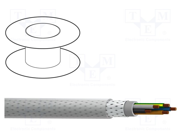 Wire; MACHFLEX 375CY; 5G0,75mm2; tinned copper braid; PVC; 100m