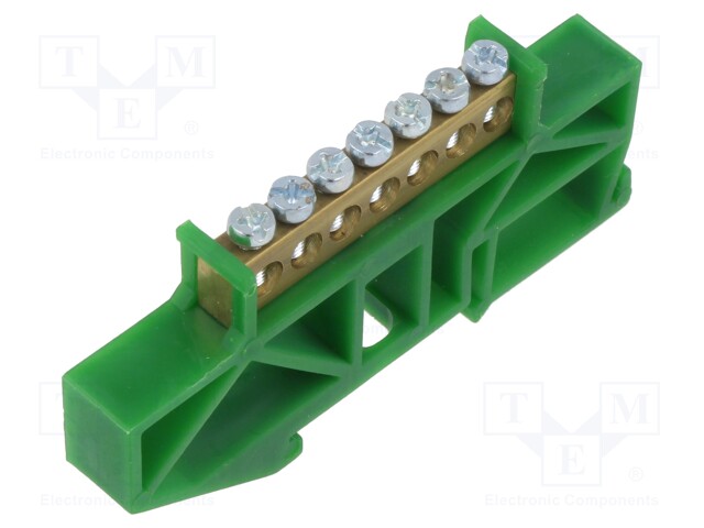 Connector: terminal block; ways: 1; terminals: 7; green