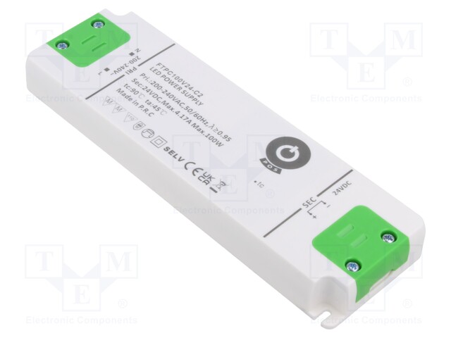 Power supply: switched-mode; LED; 100W; 24VDC; 4.17A; 198÷264VAC