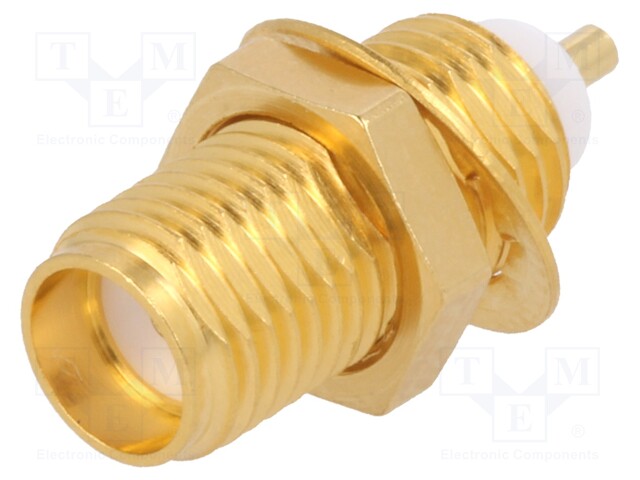 Socket; SMA; female; straight; 50Ω; soldering; teflon; gold-plated