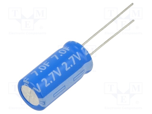 Supercapacitor; THT; 7F; 2.7VDC; Ø10x20mm