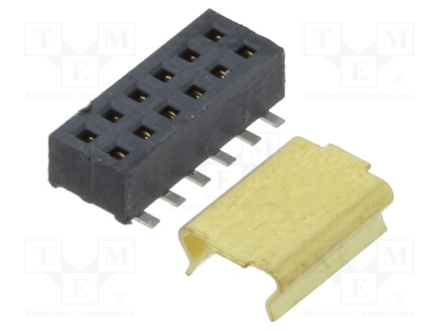 Connector: pin strips; female; PIN: 12; 1.27mm; gold flash; SMT