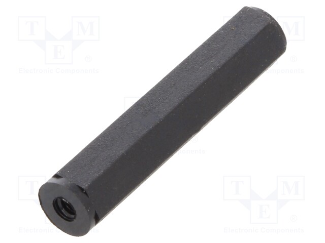 Screwed spacer sleeve; cylindrical; polyamide; M2; 25mm