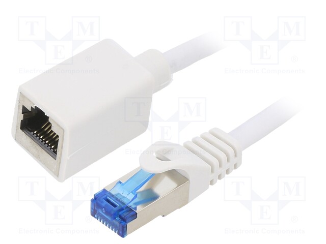 Extender RJ45; S/FTP; 6a; Cu; LSZH; white; 10m; 26AWG
