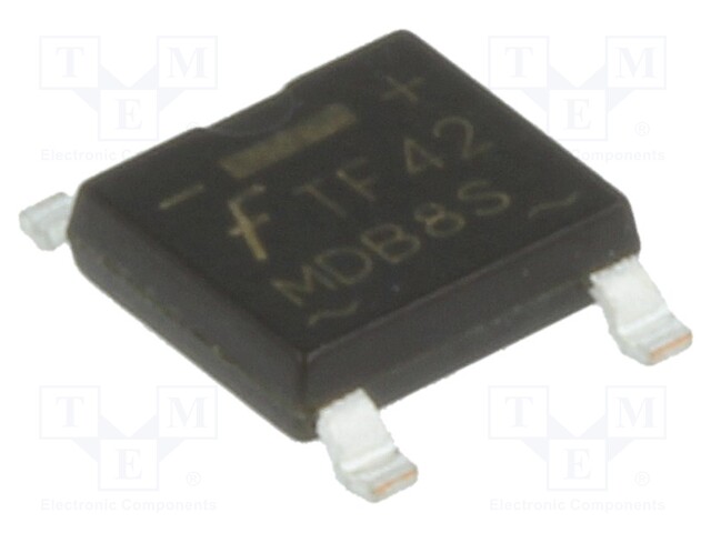 Single-phase bridge rectifier; Urmax: 600V; If: 1A; Ifsm: 30A; SMT