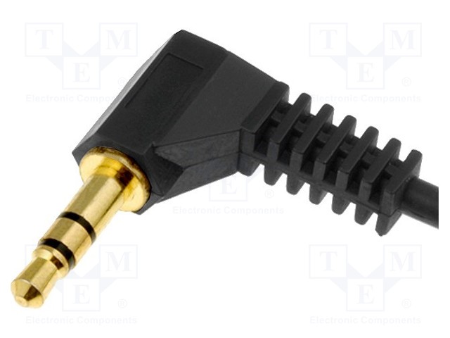 Cable; gold-plated; Jack 3.5mm 3pin angled plug,wires; 0.8m