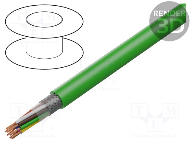 Wire: encoder cable; hybrid,ÖLFLEX® SERVO FD 798 CP; green; PUR