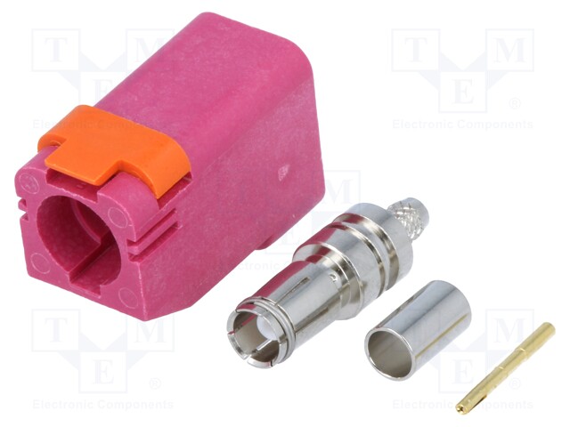 Plug; FAKRA II SMB; female; straight; RG174,RG316; crimped; violet