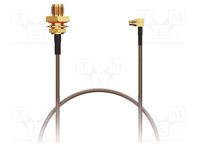 Cable; MMCX male,SMA female; brown; -40÷125°C; 0÷6GHz; 50mm; 50Ω