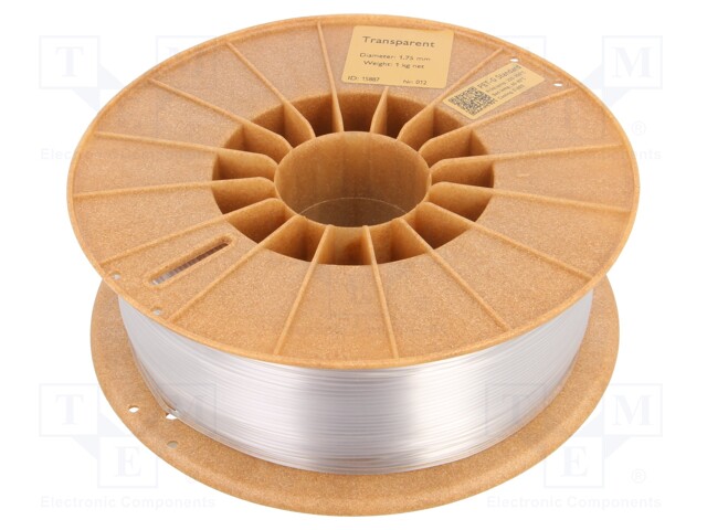 Filament: PET-G; 1.75mm; transparent; 220÷250°C; 1kg