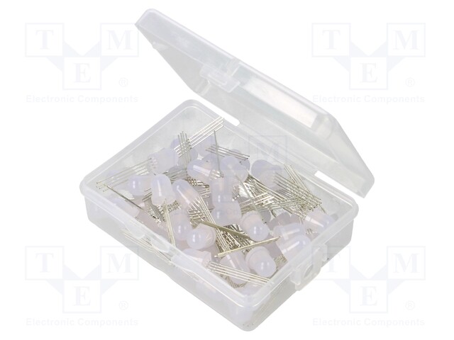 Kit: LED; 8mm; THT; 50pcs; RGB; 3÷15V; Kit: LED diode RGD x50; 60°