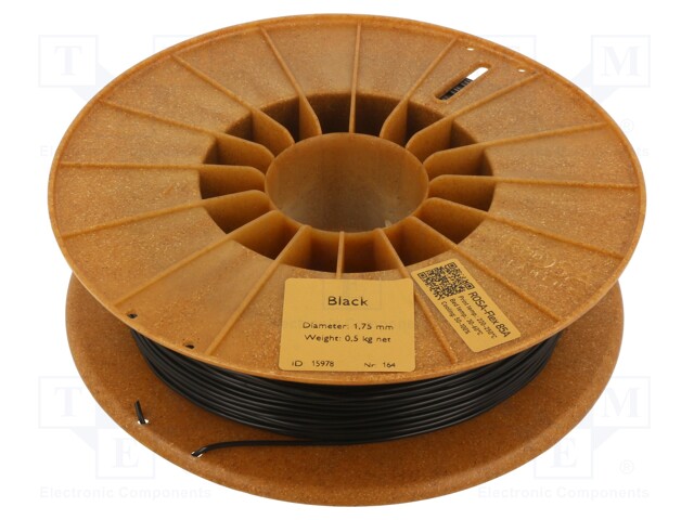 Filament: ROSA-FLEX 85A; 1.75mm; black; 215÷250°C; 500g