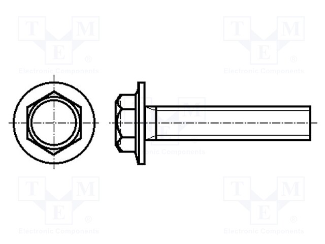 Screw; with flange; M6x20; Head: hexagonal; none