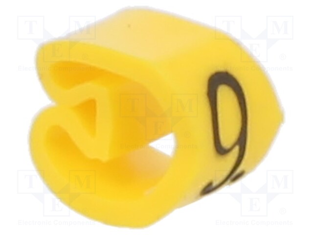 Markers; Marking: 9; 2.5÷5mm; PVC; yellow; -30÷60°C; leaded; PA-1