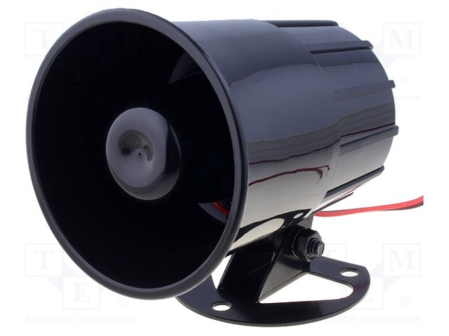 Sound transducer: siren; dynamic; 1 tone; 600mA; Ø: 88mm; 12VDC