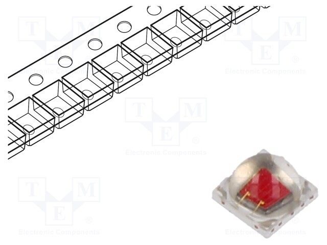 Power LED; crimson; 120°; 350mA; λd: 650÷670nm; Pmax: 3W; 3535; SMD