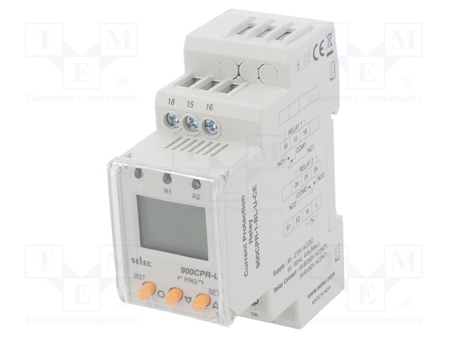Meter: relay; digital; for DIN rail mounting; 85÷270VAC; 0÷50°C