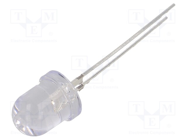 LED; 8mm; red; 35000÷40000mcd; 30°; Front: convex; Pitch: 2.54mm