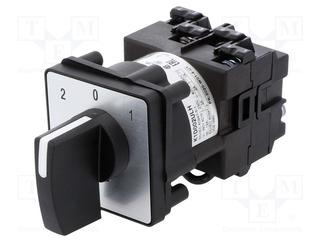 Switch: cam switch; Stabl.pos: 3; 12A; 2-0-1; Poles: 2; Pos: 3