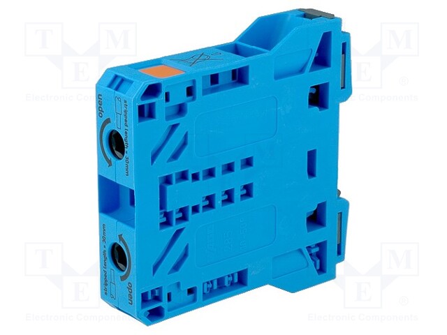 Splice terminal: rail; 10÷50mm2; ways: 1; terminals: 2; blue; 1kV