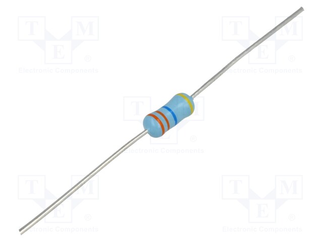 Resistor: metal glaze; THT; 2.4MΩ; 0.5W; ±1%; Ø4x10mm; 200ppm/°C