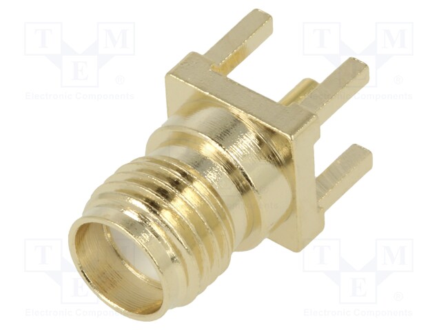 Socket; SMA; female; straight; THT; on PCBs; teflon; gold-plated