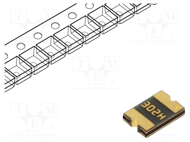 Resettable Fuse, PPTC, 1812 (4532 Metric), PFMF Series, 30 VDC, 300 mA, 600 mA, 0.1 s