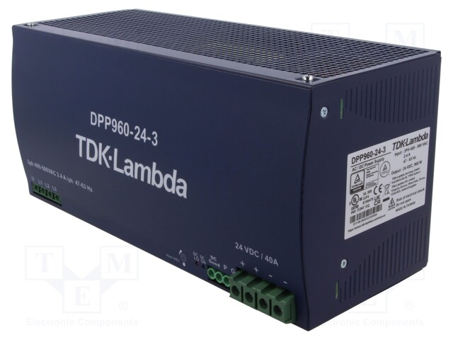 Power supply: switched-mode; for DIN rail; 960W; 24VDC; 40A; 92%