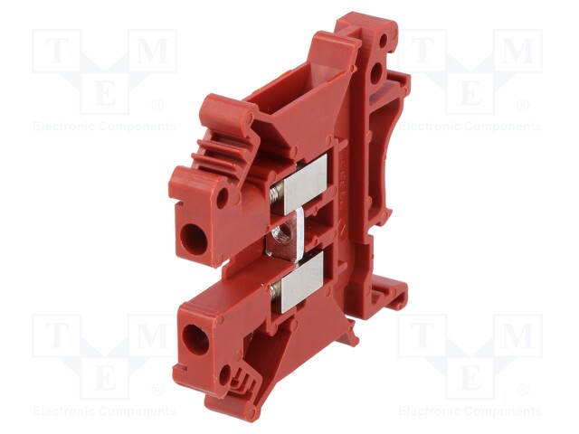 Splice terminal: rail; 0.2÷4mm2; ways: 1; terminals: 2; red; 800V