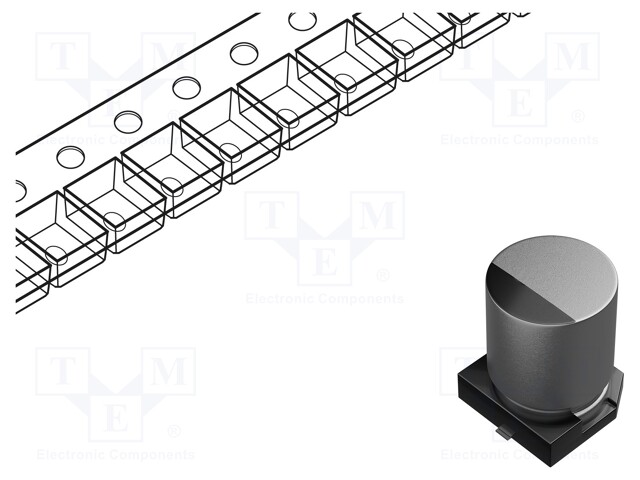 Capacitor: electrolytic; low ESR; SMD; 47uF; 50VDC; Ø8x10.2mm; ±20%