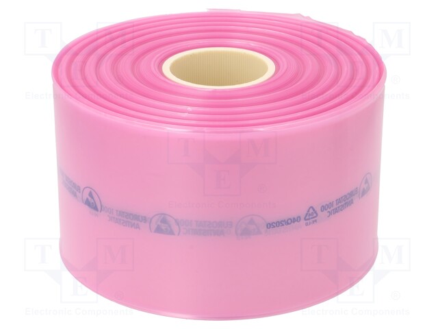 Protection bag; ESD; L: 250m; W: 150mm; Thk: 90um; EN 61340-5-1; pink